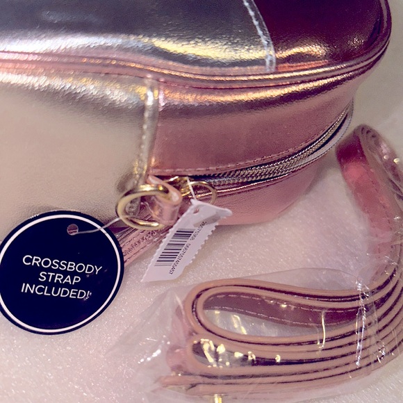 CROSSBODY COSMETIC ACCESSORY MULTI USE MINI BAG /STRAP METALLIC MULTI COLOR B&BW - Picture 3 of 8